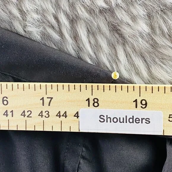 Van Heusen Dress Shirt Mens L 16 32/33 Black Microfiber Long Sleeve Wrinkle Free - Picture 5 of 11